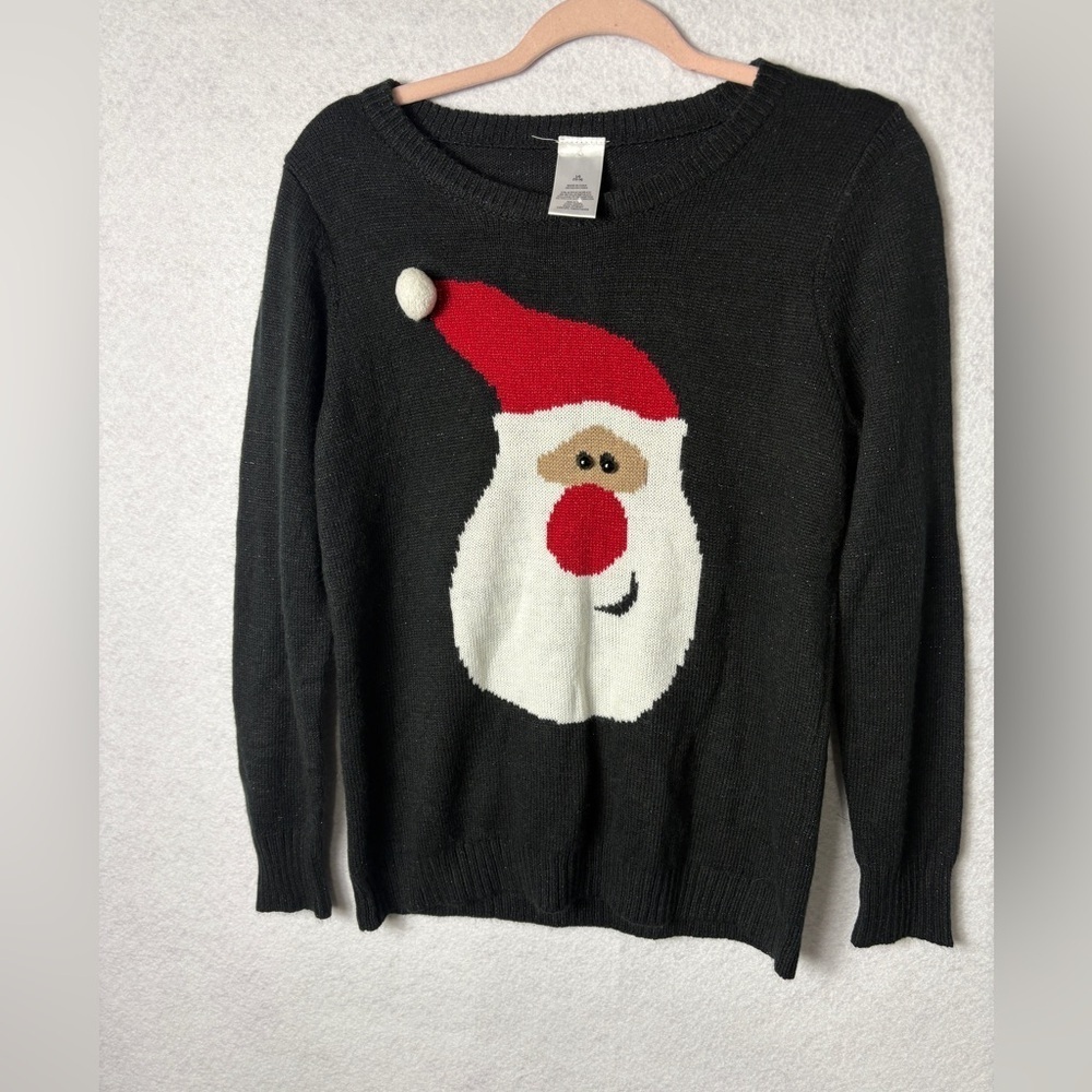 Santa Sweater Black Size Large